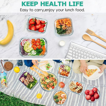 34pcs Glass Food Storage Containers