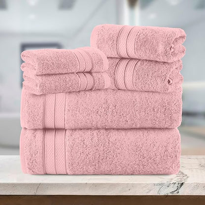 Elegant Comfort Luxury 6-Piece Towel Set, Premium Soft 100% Turkish Cotton