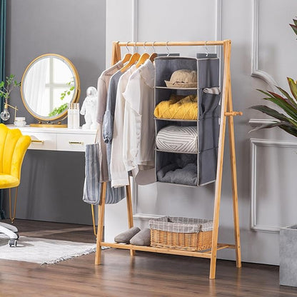 YOUDENOVA Hanging Closet Organizer, 4-Shelf Closet Hanging Storage Shelves