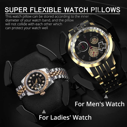 Watch Winder for 4 Automatic Watches, with Extra 6 Watch Storages, LED Illumination, Wood Shell Piano Finish, Silent Motor, Flexible Watch Pillow and USB Cable