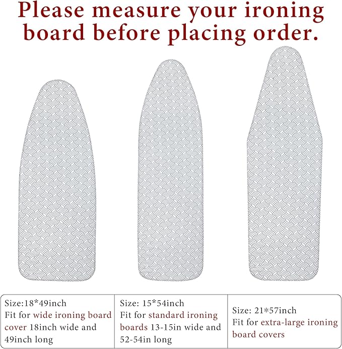 Dalykate Ironing Board Cover and Pad, Thick Padding, Elastic Edge, Scorch &