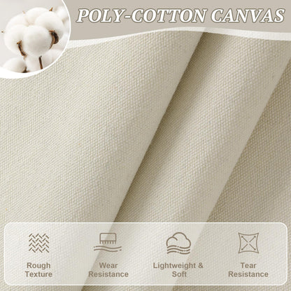Soft Cotton Canvas Fabric, 10oz 59" Wide Thick Duck Canvas Drop Cloth Panels for Painting, Embroidery, Sewing, Arts & Crafts, 1 Yard Natural