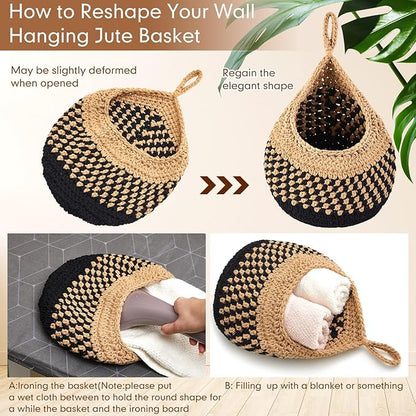Honeydak Boho Decor Hanging Wall Baskets