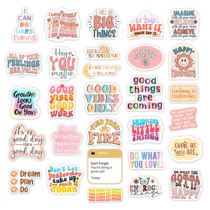 300PCS Motivational & Affirmation Stickers by Puraesla – for Vision Board, Positive Inspirational Decals for Water Bottles, Laptops, Planners, Journals, Scrapbooks & Teachers