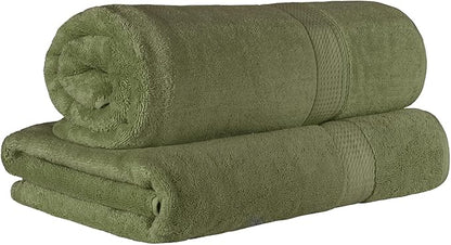 SUPERIOR Egyptian Cotton Pile Bath Sheet Set of 2, Ultra Soft Luxury Towels