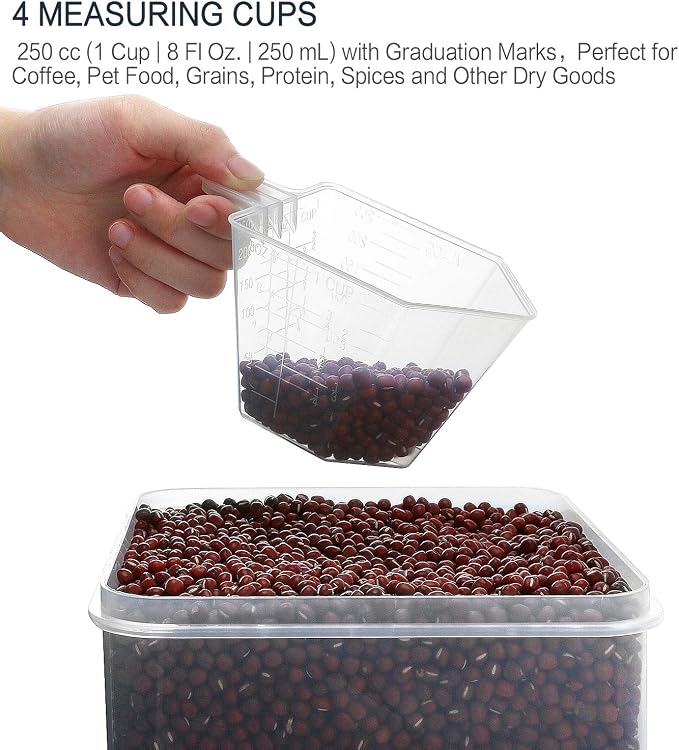 M MCIRCO Extra Large 7qt / 6.5L/220oz Tall Food Storage Containers, WIDE & DEEP, 4-Piece Plastic Airtight Kitchen Pantry Storage Containers for Flour, Sugar,20 Labels