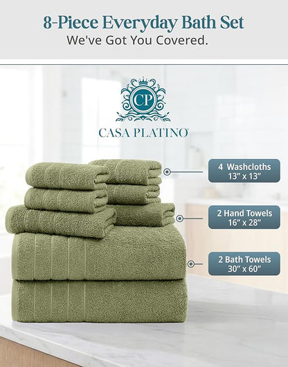 Casa Platino 100% Cotton Hotel Bath Towel Set