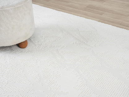 RUGGERRUGS Adel Modern Area Rug for Living Room, 5x7 Rustic Distressed Abstract Cream Neutral Rug, Medium Pile Stain Resistant Carpet for Bedroom, Dining Room or Kitchen (5' x 7', Cream)