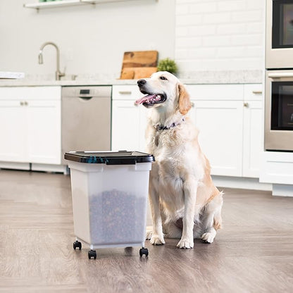 IRIS USA 25 Lbs / 32.5 Qt WeatherPro Airtight Pet Food Storage Container