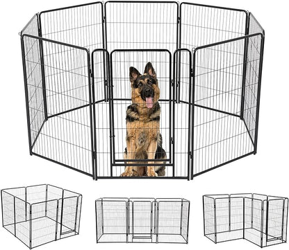 BestPet Dog Playpen, 40 Inch 8 Panels Pet Exercise Pen, Indoor Outdoor Dog Fence for RV, Camping, Yard, Black