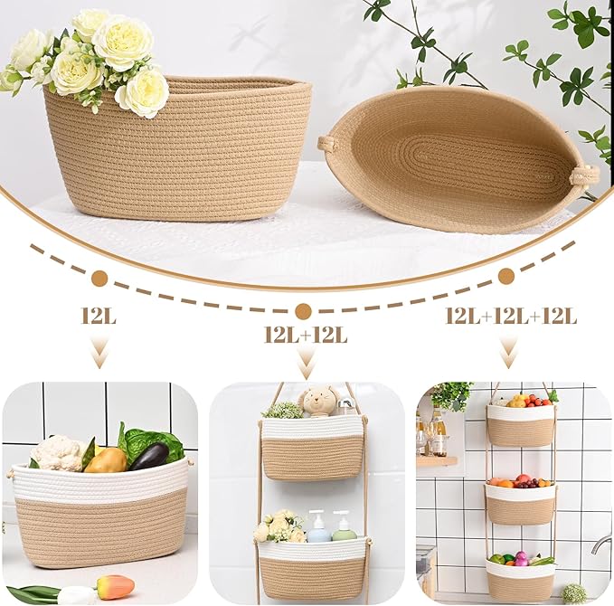 Hanging Basket, 3-Tier Wall Baskets, Over the Door Organizer