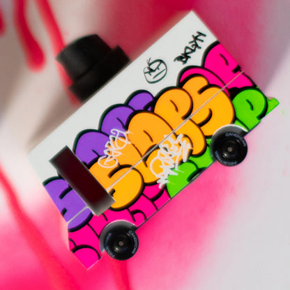 CANDYCAR® Wooden Food Truck Collection - Graffiti Black, Premium Handcrafted Beech Wood Toy Car