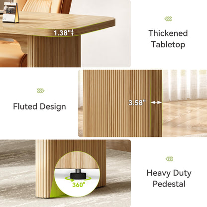 LITTLE TREE 62-Inch Home Office Computer Desk, Large Writing Desk with Textured Double Base, 5 ft Conference Meeting Seminar Table for Office
