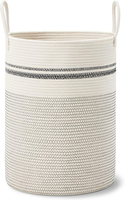VIPOSCO Large Laundry Hamper, Tall Woven Rope Storage Basket