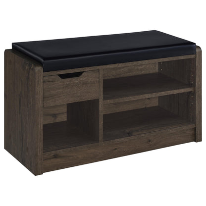 Coaster Home Furnishings - Arrington - Engineered Wood - Storage Bench with Pull-Out Drawer, Adjustable Shelf and Open Compartment - Entryway & Living Room- Smoked Oak Finish - 910321
