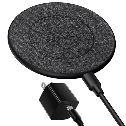 NewQ Wireless Charger, 15W Max Wireless Charging Pad for iPhone 15 14 13 12 11 X 8 Mini/SE/Pro/Max/Plus, Samsung Galaxy S23/S22/S21/S20/S10/S9/S8/S7/Note20/10/9/8, Air Pods/Pro/Galaxy Buds/+, 1 Pack