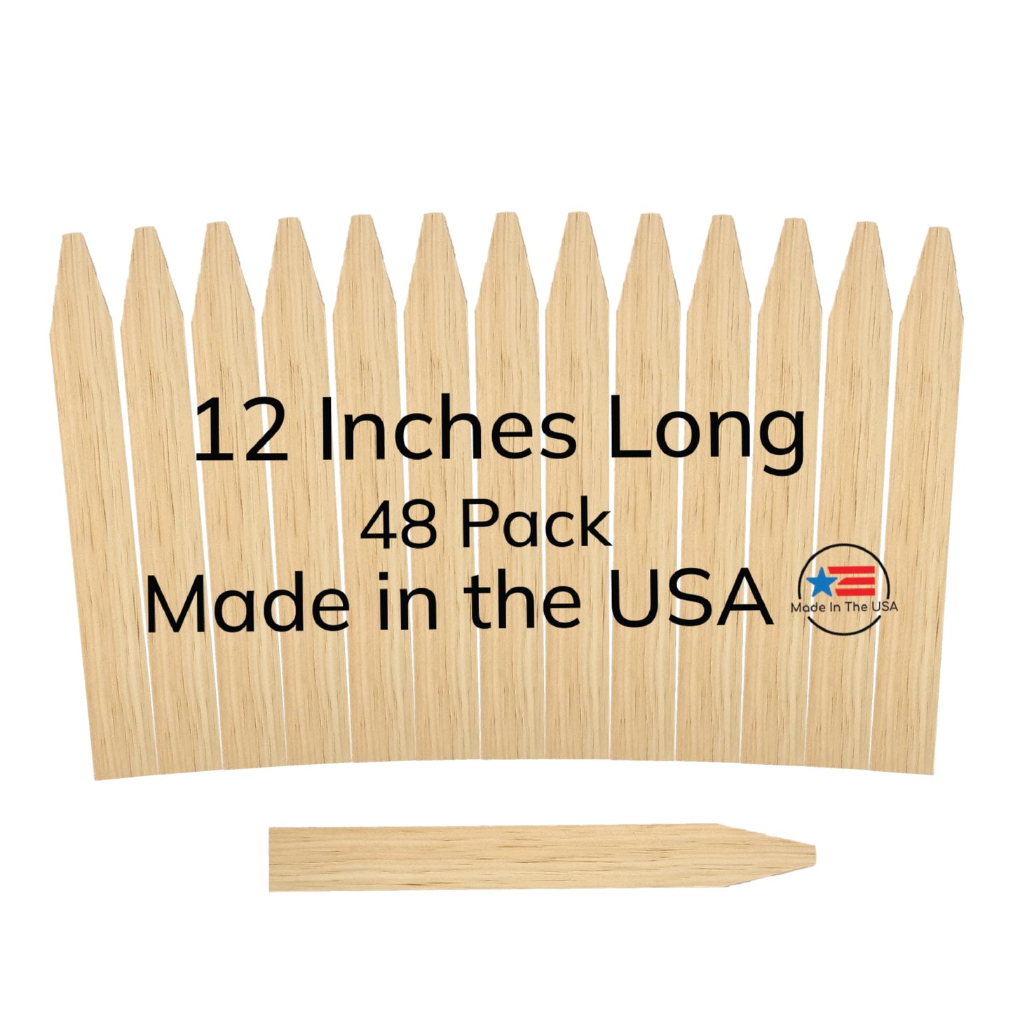 Wood Stakes 17.5" or 12" – 24 or 48 Pack Wooden Stakes for Marking, Paint Stir Sticks, Survey Stakes, Landscaping, Garden Markers, Craft Sticks, Shims, Construction, Plant Labels, Made in USA