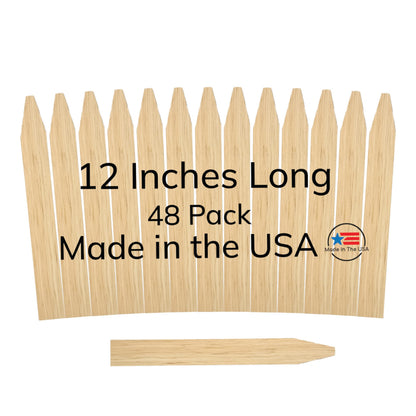 Wood Stakes 17.5" or 12" – 24 or 48 Pack Wooden Stakes for Marking, Paint Stir Sticks, Survey Stakes, Landscaping, Garden Markers, Craft Sticks, Shims, Construction, Plant Labels, Made in USA
