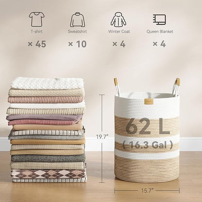 62L Striped Laundry Hamper