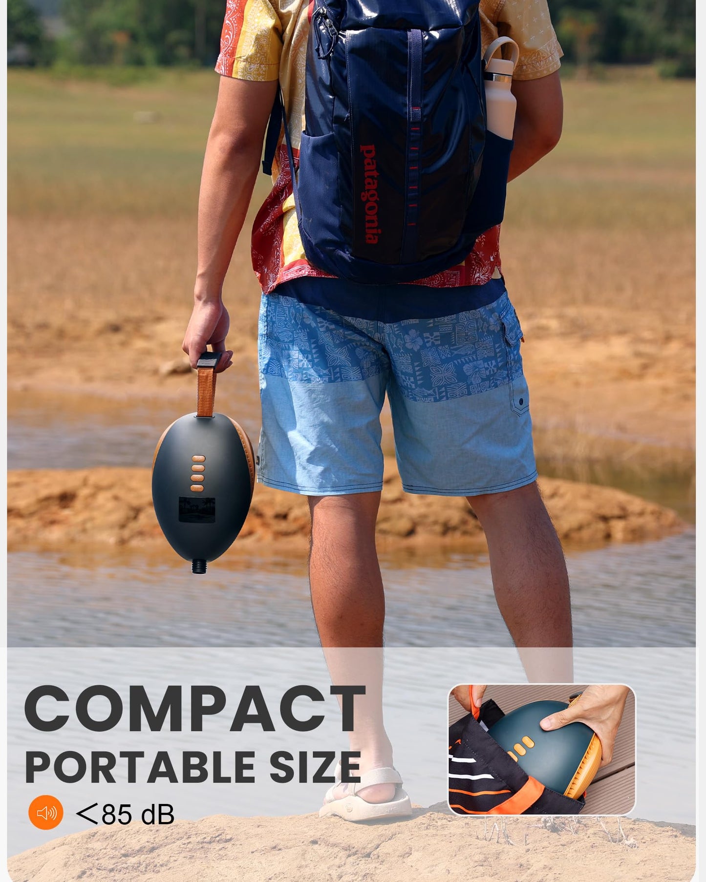OutdoorMaster 20PSI High Pressure Paddle Board Pump Electric Dolphin -Quick Portable SUP Air Pump,Auto-Off &12V DC Car Connector Electric Pump for Inflatable Stand up Paddle Boards,Boats,Inflators