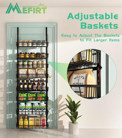 Over The Door Pantry Organizer, Wall Mount Spice Rack, Pantry Hanging Storage