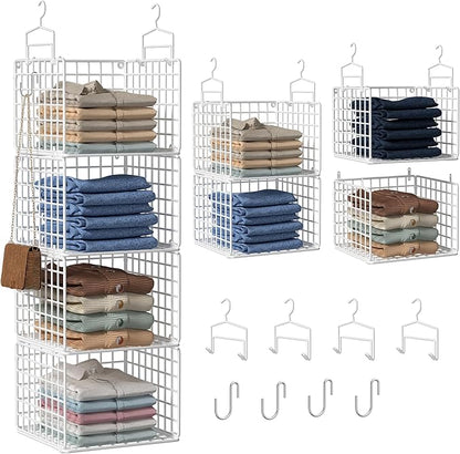 Hanging Closet Organizer, 4 Tier Metal Closet Organizers and Storage