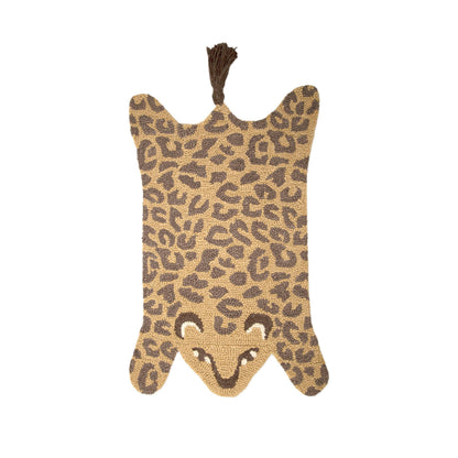 Crane Baby Leopard Shaped Nursery Rug, Handmade 100% Wool Safari Animal Rug for Baby Boy and Girl Nursery, Jungle Nursery Decor, Leopard Print Rug for Toddler Room, Kids Room, 23 x 36 Inches