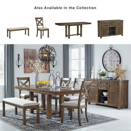 Signature Design by Ashley Moriville Modern Farmhouse 19" Upholstered Dining Room Chair, 2 Count, Brown