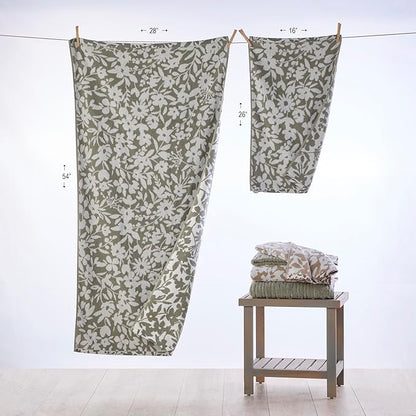 SKL Home Bedford Floral 100% Cotton Premium Bath Towel, 600 GSM, Soft &