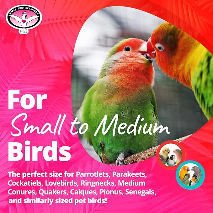 Super Bird Creations SB130 Snuggle Ring Bird Toy - Comforting Cotton Rope Hideaway - Durable Steel Ring, Safe Cage Attachment - Ideal for Cockatiels, Parrots - Small/Medium Birds - 9" x 7" x 3"
