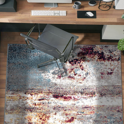 Rugshop Multi Modern Distressed Abstract Area Rug Bohemian Inspired Watercolor for Living Room, Dining Room and Bedroom 5' x 7'