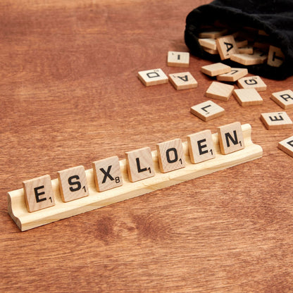 Bright Creations Wooden Scrabble Tile Holder - Game Organizer with Scrabble Trays - Craft Display for Letter Tiles - Space-Saving Racks - Pack of 12, Brown, 7.5 x 0.75 x 0.85 in