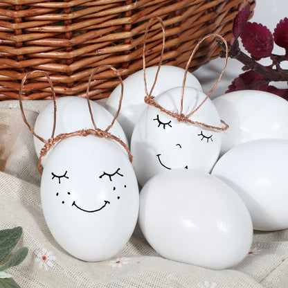 JOYIN 36 Pcs Easter White Wooden Egg, Fake Eggs Plain Decorating for DIY Paint Your Own Egg Decor, Easter Craft, Basket Stuffers, School Activities Supplies