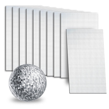 18000 PCS Silver Mini Square Disco Tiles, 5 x 5 mm Self-Adhesive Mirror Mosaic Tiles，Glass Mosaic Stickers for Vases, Cups, Home Decoration