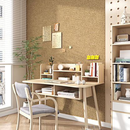 WESTICK Self Adhesive Cork Roll 1/8" Thick Natural Cork Wallpaper Peel and Stick Bulletin Boards for Walls Decorative Removable Corks Sheet for Home Office DIY Crafts Drawer Shelf Liner 17.3"x80" 3MM