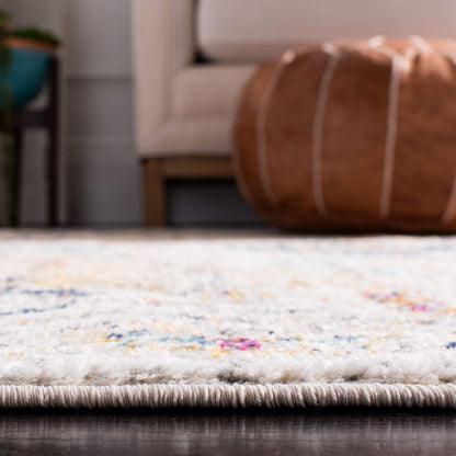 SAFAVIEH Madison Collection Runner Rug - 2'3" x 12', Cream & Multi, Boho Chic Distressed Design, Non-Shedding & Easy Care, Ideal for High Traffic Areas in Living Room, Bedroom (MAD611B)