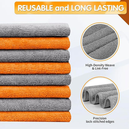 FIXSMITH Microfiber Cleaning Cloth -Pack of 50, Highly Absorbent Cleaning Rags