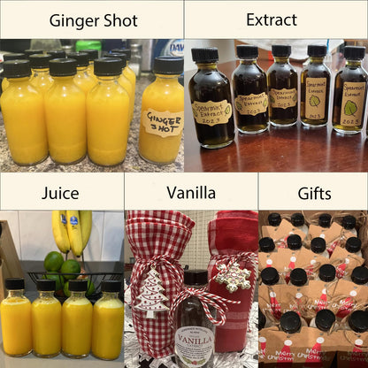 DIDITIME 24 Pack Glass Bottles With Caps, 2 oz Jars With Lids for Ginger Shots, Vanilla Extract, Juice, Oil, Wellness Shot, Hot Sauce - Mini Decorative Bottles
