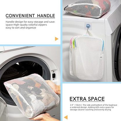 COMLIFE Set of 2 Delicates Honeycomb Mesh Laundry Bag, Use YKK Zipper,