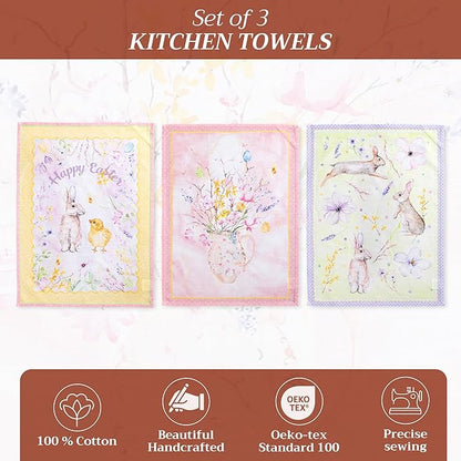 Maison d' Hermine Kitchen Towels Set of 3 100% Cotton 27.50" x 20" Reusable