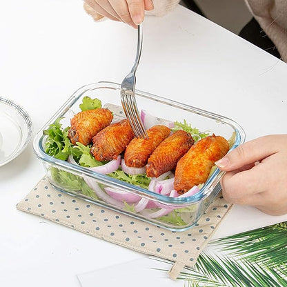 C CREST Glass Meal Prep Containers, Glass Food Storage Containers