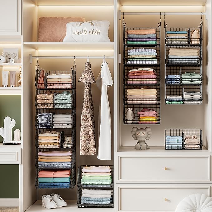 6 Tier Extra Large Hanging Storage Organizer, Hanging Closet Shelves