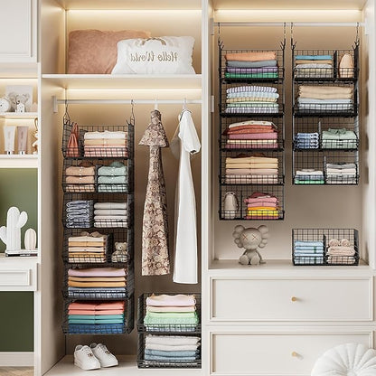 6 Tier Extra Large Hanging Storage Organizer, Hanging Closet Shelves