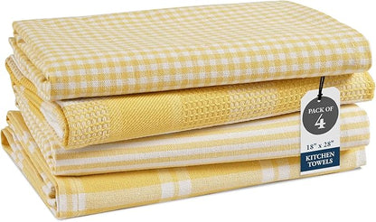 LANE LINEN Cotton Kitchen Towels Set, Quick-Drying Dish Towels