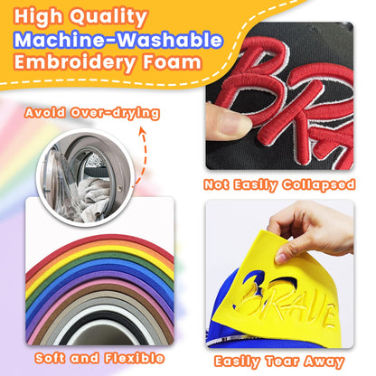 New brothread - 15 Options- 6PCS Embroidery Puffy Foam 9″x12″ Large Size 3MM Creating 3D Embroidery Effect for Caps, Garments, Jackets, Bags, Backpacks and More - White