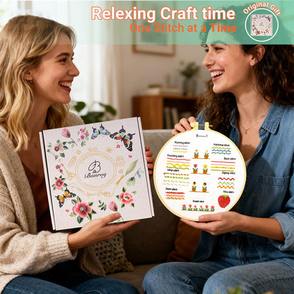 Bonroy Beginners Embroidery Kit for Adult Beginners, Beaded Embroidery Kit, Beginner Bead Embroidery Practice (BY-BD-S)