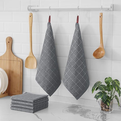 Homaxy 100% Cotton Terry Kitchen Dish Cloths, Ultra Soft and Absorbent Dish