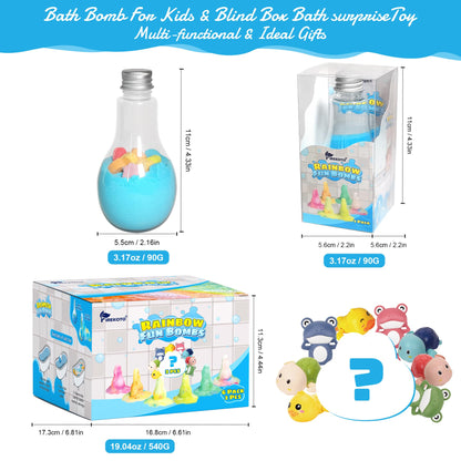 Firekoto Magic Potion Bath Toy for Kids, 6 Bottles Color Fizz Science Kit with 2 Surprise Toys, Fun Pour & Play Bath Bomb Set for Boys Girls