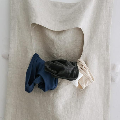 Amazhiyu 100% Linen Door Hanging Laundry Hamper Bag, 19x27 Inches