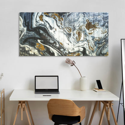 llribbons Framed Abstract Canvas Ribbon Wall Art Black White Gold Pictures Living Room Wall Decor Modern Painting Handmade 3D Woven Textured Prints Artwork for Bedroom Home Office Decoration 20" x 40"